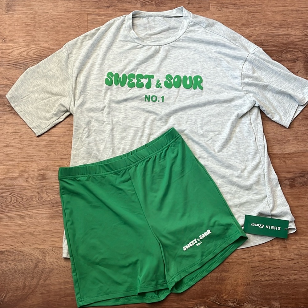 Women’s SHEIN graphic tee and shorts set in size small